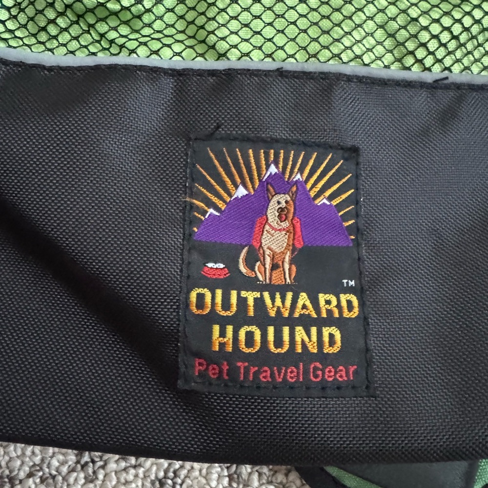 Outward Hound Black and Green Pet Backpack